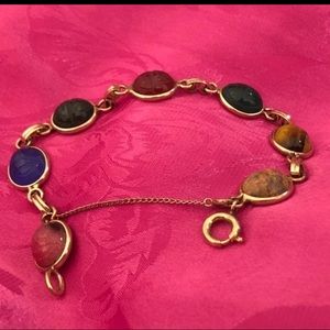 Vintage Gold Tone Genuine Scarab Bracelet